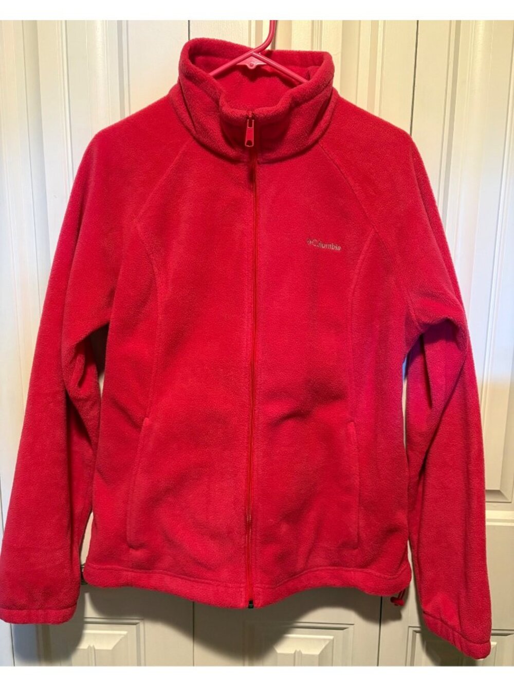 Columbia Women's Benton Springs Full Zip Fleece Jacket Size XL Bright Rose